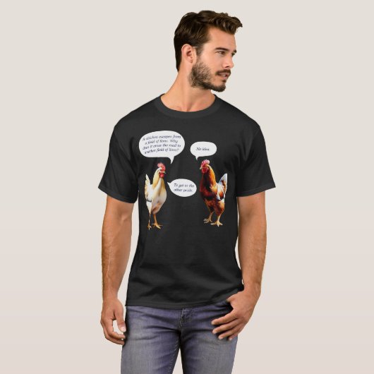Humor Waarom deed Chicken Cross Road Grappig T-shirt (Voorkant volledig)