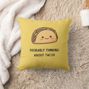 Humor Warmte Taco-Minnende Energie Opgewekt Goudkl Kussen