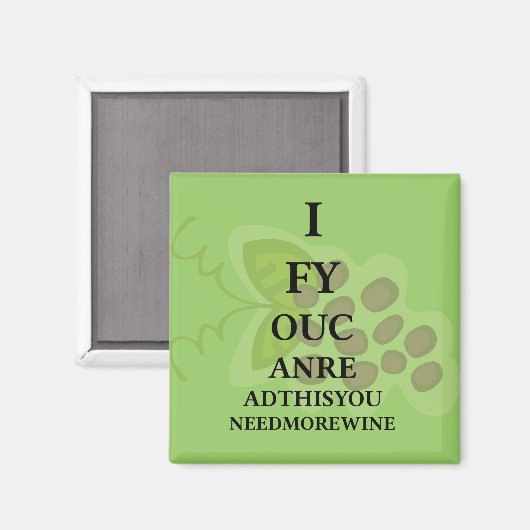 Humor wijn magneet (Voorkant / Achterkant)