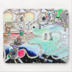 Humor wiskunde cartoon - student, leraar, geek muismat