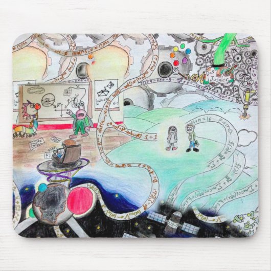 Humor wiskunde cartoon - student, leraar, geek muismat (Voorkant)