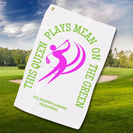 Humor Women's Golf QUEEN SPEELT GEMEEN OP DE GROEN Golfhanddoek