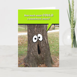 Humor Woodchuck Chucks Wood Blank Note Card Kaart