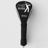 Humor ZOALS EEN BSS Black Monogram DRIVER Gol Golfheadcover (Voorkant)