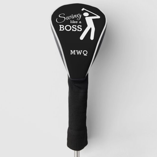 Humor ZOALS EEN BSS Black Monogram DRIVER Gol Golfheadcover (Voorkant)