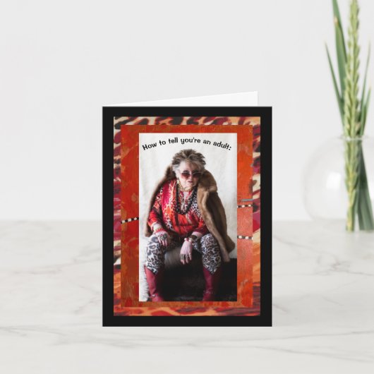 Humoreus wetend of u een volwassene bent kaart (Voorkant)