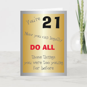Humorische 21e verjaardag kaart