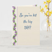 Humorische 50e verjaardag kaart (Gele Bloem)