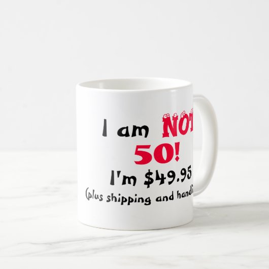 Humorische 50e verjaardag Mok (Voorkant rechts)