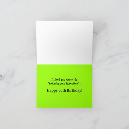 Humorische 70e verjaardag kaart (Binnen)