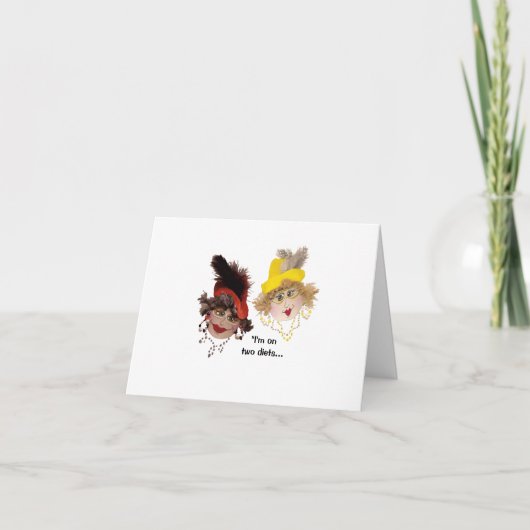 Humorische behoefte aan twee diëten vouwbaar Wensk Kaart (Voorkant)