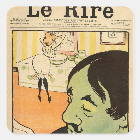 Humorische cartoon vierkante sticker (Voorkant)