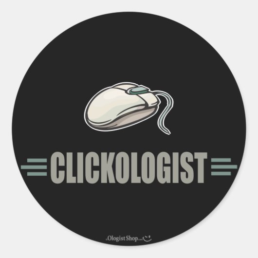 Humorische computer ronde sticker (Voorkant)