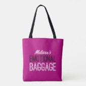 Humorische emotionele bagage tote bag (Achterkant)