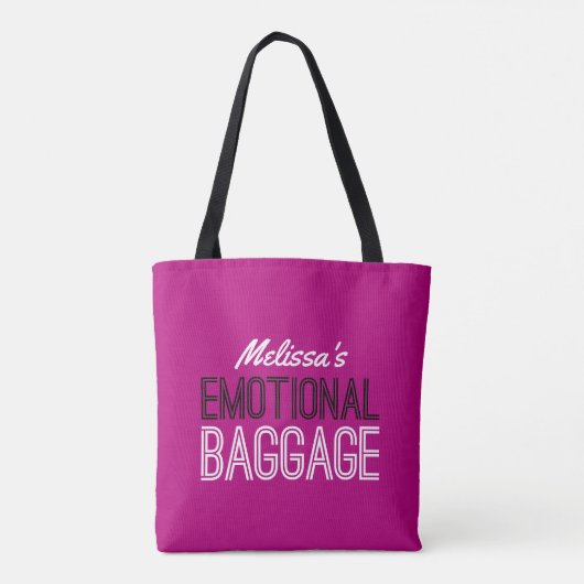 Humorische emotionele bagage tote bag (Achterkant)