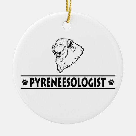 Humorische Grote Pyreneeën Keramisch Ornament (Voorkant)