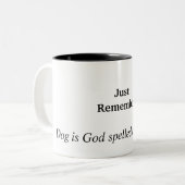 Humorische hond-Mok Tweekleurige Koffiemok (Voorkant links)