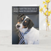 Humorische Kaart op de geboorte - Dog Checkress Co (Gele Bloem)