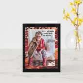 Humorische kat die met een inbreker omgaat kaart (Gele Bloem)