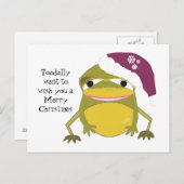 Humorische kikker in een kerstPet Feestdagenkaart (Voorkant / Achterkant)