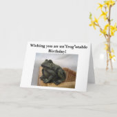 Humorische kikker kaart (Gele Bloem)