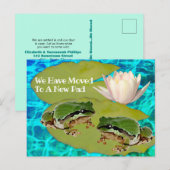 Humorische kikkers Lilies Pad We verhuisden de aan Briefkaart (Voorkant / Achterkant)