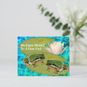 Humorische kikkers Lilies Pad We verhuisden de aan Briefkaart (Staand voorkant)