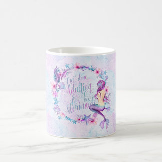 Humorische koffie Mok Zeemeermin lavendel roze