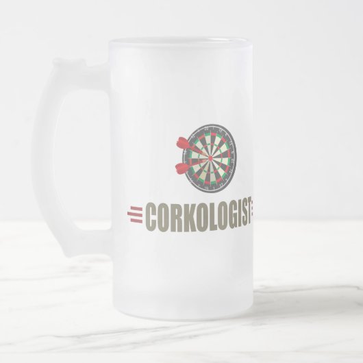 Humorische kunstkunst matglas bierpul (Links)