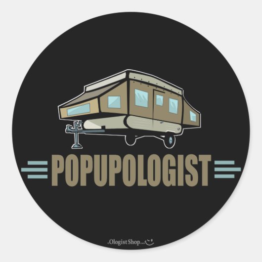 Humorische Pop in Camper Ronde Sticker (Voorkant)