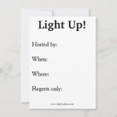 Humorische uitvindingen van Cigar Party Kaart (Achterkant)