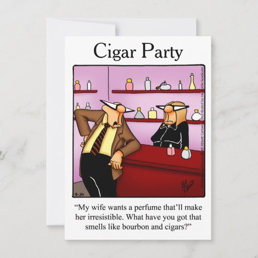 Humorische uitvindingen van Cigar Party Kaart (Voorkant)
