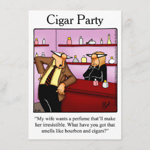 Humorische uitvindingen van Cigar Party Kaart