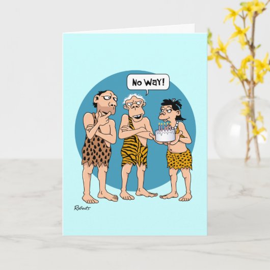 Humorische verjaardag kaart (Gele Bloem)