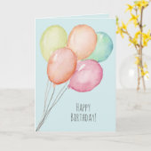 Humorische Waterverf Balloons Man Birthday Kaart (Gele Bloem)