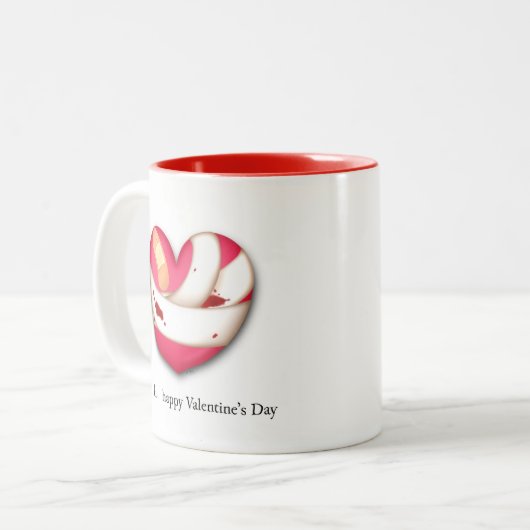 Humorische zure Valentijnsdag bloeding gebroken ha Tweekleurige Koffiemok (Voorkant links)