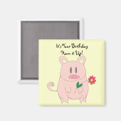 Humorisme Piggy Birthday Magneet (Voorkant / Achterkant)