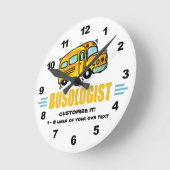 Humorisme Yellow School Bus Driver Funny Ronde Klok (Hoek)