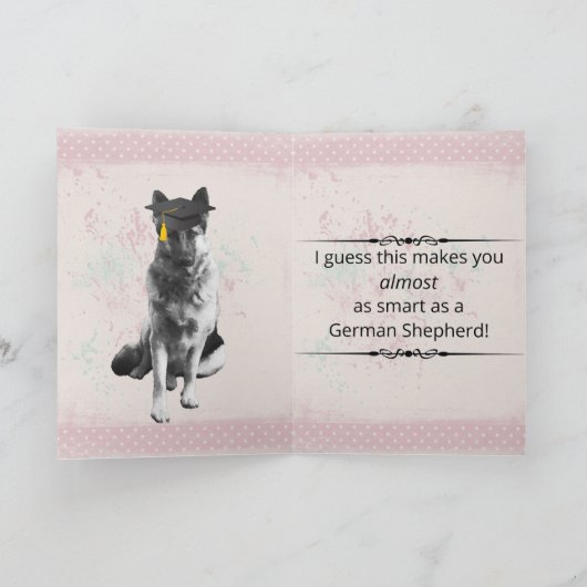 Humoristisch Afstuderen van de Duitse herder Kaart (Binnen)