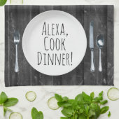 humoristisch Alexa Command voor het kookdiner Theedoek (Gevouwen)