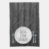 humoristisch Alexa Command voor het kookdiner Theedoek (Verticaal)