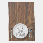 humoristisch Alexa Command voor het kookdiner Theedoek (Verticaal)