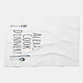 humoristisch Alexa Command voor het kookdiner Theedoek (Horizontaal)