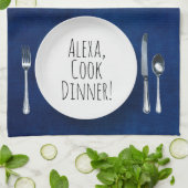 humoristisch Alexa Command voor het kookdiner Theedoek (Gevouwen)