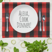 humoristisch Alexa Command voor het kookdiner Theedoek (Gevouwen)