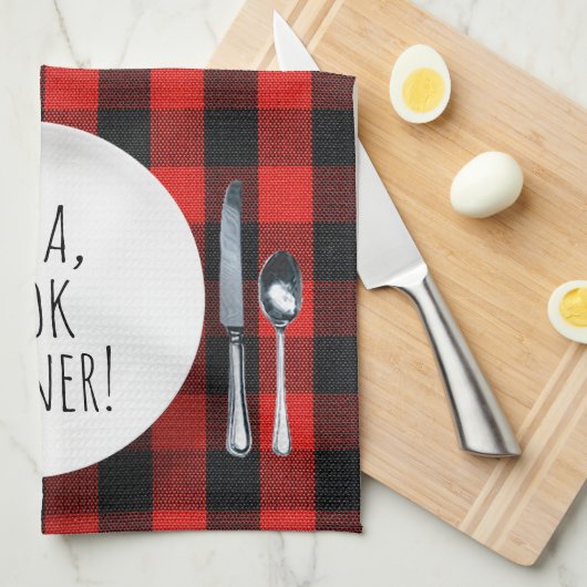 humoristisch Alexa Command voor het kookdiner Theedoek (Quarter Fold)