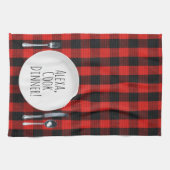 humoristisch Alexa Command voor het kookdiner Theedoek (Horizontaal)