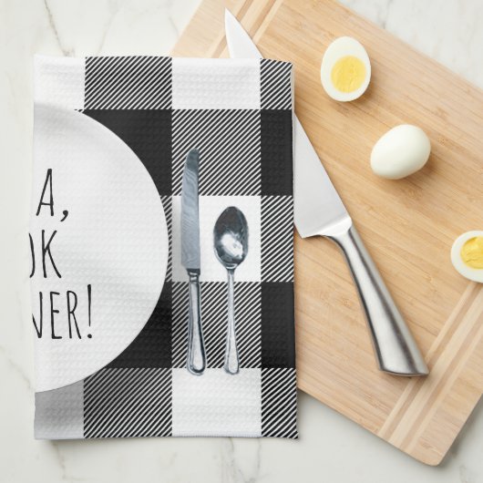 humoristisch Alexa Command voor het kookdiner Theedoek (Quarter Fold)