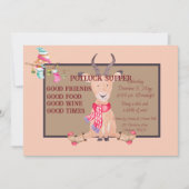 Humoristisch Antelope Kerstmis Potluck Avondmaal Kaart (Voorkant)