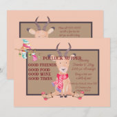 Humoristisch Antelope Kerstmis Potluck Avondmaal Kaart (Voorkant / Achterkant)